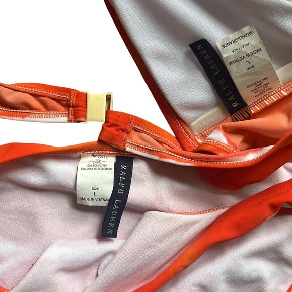 Ralph Lauren Orange Tie-Dye Bikini Top and Bottom Size L - Picture 3 of 4